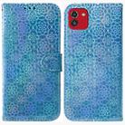 For Samsung Galaxy A03 164mm Colorful Magnetic Buckle Leather Phone Case(Blue) - 1
