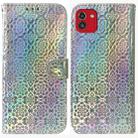 For Samsung Galaxy A03 164mm Colorful Magnetic Buckle Leather Phone Case(Silver) - 1