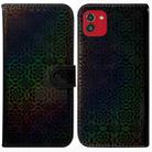For Samsung Galaxy A03 166mm Colorful Magnetic Buckle Leather Phone Case(Black) - 1