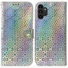 For Samsung Galaxy A13 4G Colorful Magnetic Buckle Leather Phone Case(Silver) - 1