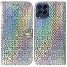 For Samsung Galaxy M53 5G Colorful Magnetic Buckle Leather Phone Case(Silver) - 1