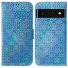 For Google Pixel 6 Pro Colorful Magnetic Buckle Leather Phone Case(Blue) - 1