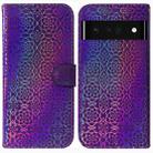 For Google Pixel 6 Pro Colorful Magnetic Buckle Leather Phone Case(Purple) - 1