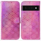 For Google Pixel 6 Pro Colorful Magnetic Buckle Leather Phone Case(Pink) - 1