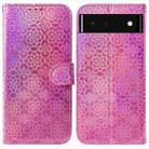 For Google Pixel 6 Colorful Magnetic Buckle Leather Phone Case(Pink) - 1