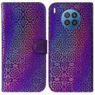 For Huawei nova 8i / Honor 50 Colorful Magnetic Buckle Leather Phone Case(Purple) - 1