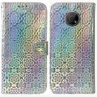 For Nokia G300 Colorful Magnetic Buckle Leather Phone Case(Silver) - 1