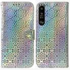 For Sony Xperia 1 III Colorful Magnetic Buckle Leather Phone Case(Silver) - 1