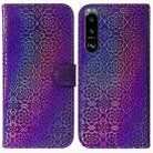 For Sony Xperia 5 III Colorful Magnetic Buckle Leather Phone Case(Purple) - 1