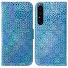 For Sony Xperia 1 IV Colorful Magnetic Buckle Leather Phone Case(Blue) - 1