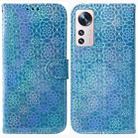 For Xiaomi 12 Pro Colorful Magnetic Buckle Leather Phone Case(Blue) - 1