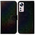 For Xiaomi 12 Pro Colorful Magnetic Buckle Leather Phone Case(Black) - 1