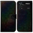For Xiaomi Poco M4 Pro Colorful Magnetic Buckle Leather Phone Case(Black) - 1