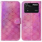 For Xiaomi Poco M4 Pro Colorful Magnetic Buckle Leather Phone Case(Pink) - 1