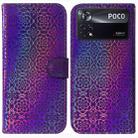 For Xiaomi Poco X4 Pro 5G Colorful Magnetic Buckle Leather Phone Case(Purple) - 1