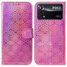 For Xiaomi Poco X4 Pro 5G Colorful Magnetic Buckle Leather Phone Case(Pink) - 1