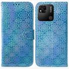 For Xiaomi Redmi 10A Colorful Magnetic Buckle Leather Phone Case(Blue) - 1