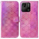 For Xiaomi Redmi 10A Colorful Magnetic Buckle Leather Phone Case(Pink) - 1
