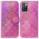 For Xiaomi Redmi 10 / 10 Prime Colorful Magnetic Buckle Leather Phone Case(Pink) - 1