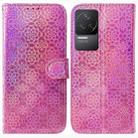 For Xiaomi Redmi K50 / K50 Pro Colorful Magnetic Buckle Leather Phone Case(Pink) - 1