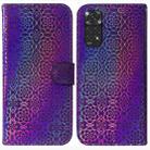 For Xiaomi Redmi Note 11 Foreign Colorful Magnetic Buckle Leather Phone Case(Purple) - 1