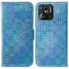 For Xiaomi Redmi 10C Colorful Magnetic Buckle Leather Phone Case(Blue) - 1