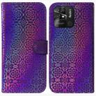 For Xiaomi Redmi 10C Colorful Magnetic Buckle Leather Phone Case(Purple) - 1