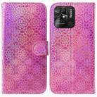 For Xiaomi Redmi 10C Colorful Magnetic Buckle Leather Phone Case(Pink) - 1