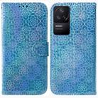 For Xiaomi Redmi K40S Colorful Magnetic Buckle Leather Phone Case(Blue) - 1