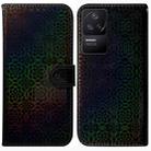 For Xiaomi Redmi K40S Colorful Magnetic Buckle Leather Phone Case(Black) - 1