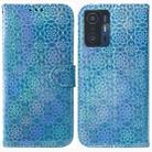 For Xiaomi 11T / 11T Pro Colorful Magnetic Buckle Leather Phone Case(Blue) - 1