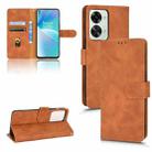 For OnePlus Nord 2T 5G Skin Feel Magnetic Flip Leather Phone Case(Brown) - 1