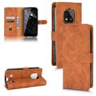 For Oukitel WP18 Skin Feel Magnetic Flip Leather Phone Case(Brown) - 1