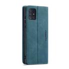 For Galaxy A71 CaseMe Multifunctional Horizontal Flip Leather Case, with Card Slot & Holder & Wallet(Blue) - 3