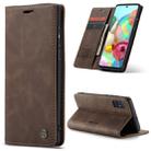 For Galaxy A71 CaseMe Multifunctional Horizontal Flip Leather Case, with Card Slot & Holder & Wallet(Coffee) - 1