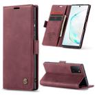 For Galaxy A81 / Note 10 Lite CaseMe Multifunctional Horizontal Flip Leather Case, with Card Slot & Holder & Wallet(Wine Red) - 1