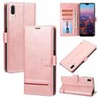 For Huawei P20 Classic Wallet Flip Leather Phone Case(Pink) - 1