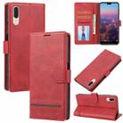 For Huawei P20 Classic Wallet Flip Leather Phone Case(Red) - 1