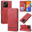 For Xiaomi Redmi 10A Classic Wallet Flip Leather Phone Case(Red) - 1