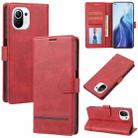 For Xiaomi Mi 11 Classic Wallet Flip Leather Phone Case(Red) - 1