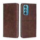 For Motorola Edge 30 Cow Texture Magnetic Horizontal Flip Leather Phone Case(Dark Brown) - 1