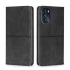 For Motorola Moto G 2022 Cow Texture Magnetic Horizontal Flip Leather Phone Case(Black) - 1