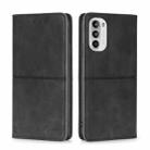 For Motorola Moto G52 4G/G82 5G Cow Texture Magnetic Horizontal Flip Leather Phone Case(Black) - 1