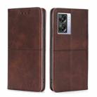 For OPPO A57 5G 2022/Realme Q5i Cow Texture Magnetic Horizontal Flip Leather Phone Case(Dark Brown) - 1