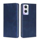 For OPPO A96 5G Cow Texture Magnetic Horizontal Flip Leather Phone Case(Blue) - 1