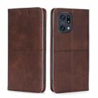 For OPPO Find X5 Pro Cow Texture Magnetic Horizontal Flip Leather Phone Case(Dark Brown) - 1