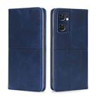 For OPPO Reno7 5G Global/Find X5 Lite Cow Texture Magnetic Horizontal Flip Leather Phone Case(Blue) - 1