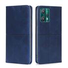 For OPPO Realme 9 Pro Cow Texture Magnetic Horizontal Flip Leather Phone Case(Blue) - 1