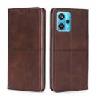 For OPPO Realme 9 Pro+ Cow Texture Magnetic Horizontal Flip Leather Phone Case(Dark Brown) - 1