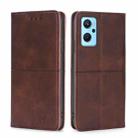 For OPPO Realme 9i/A36 4G/A96 4G/K10 4G/A76 4G Cow Texture Magnetic Horizontal Flip Leather Phone Case(Dark Brown) - 1